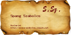 Spang Szabolcs névjegykártya